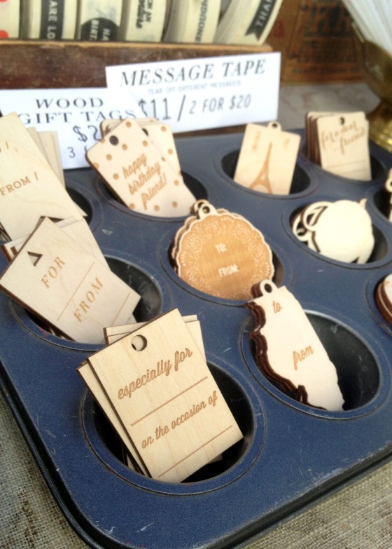 I was in love with these wooden gift tags. So great!